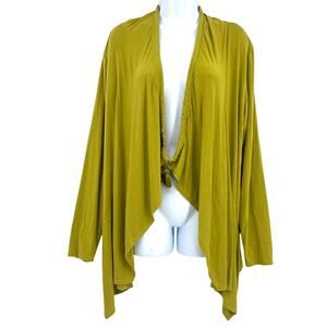 Coolibar UPF 50+ Avacado Open Front Women Cardigan Top Sz L Resort Travel Lounge